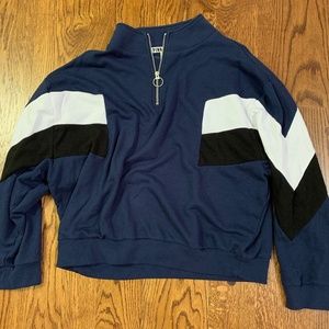 PINK Navy Half Zip Pullover